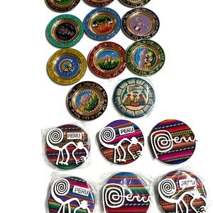 Seventeen (17) Magnet Refrigerator  Nazca Lines Designs From Peru